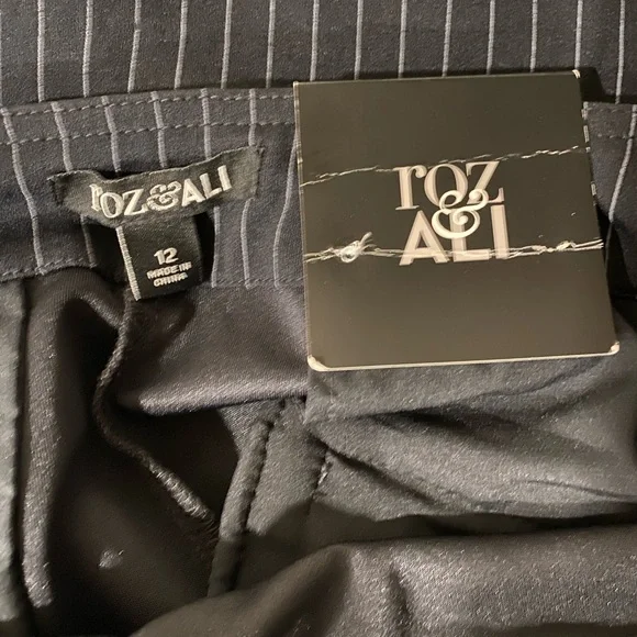 🎉HP🎉NEW ROZ & ALI Palazzo Pants Baggy Wide Leg Dress Slacks Flowy Spandex 12 - Picture 6 of 7